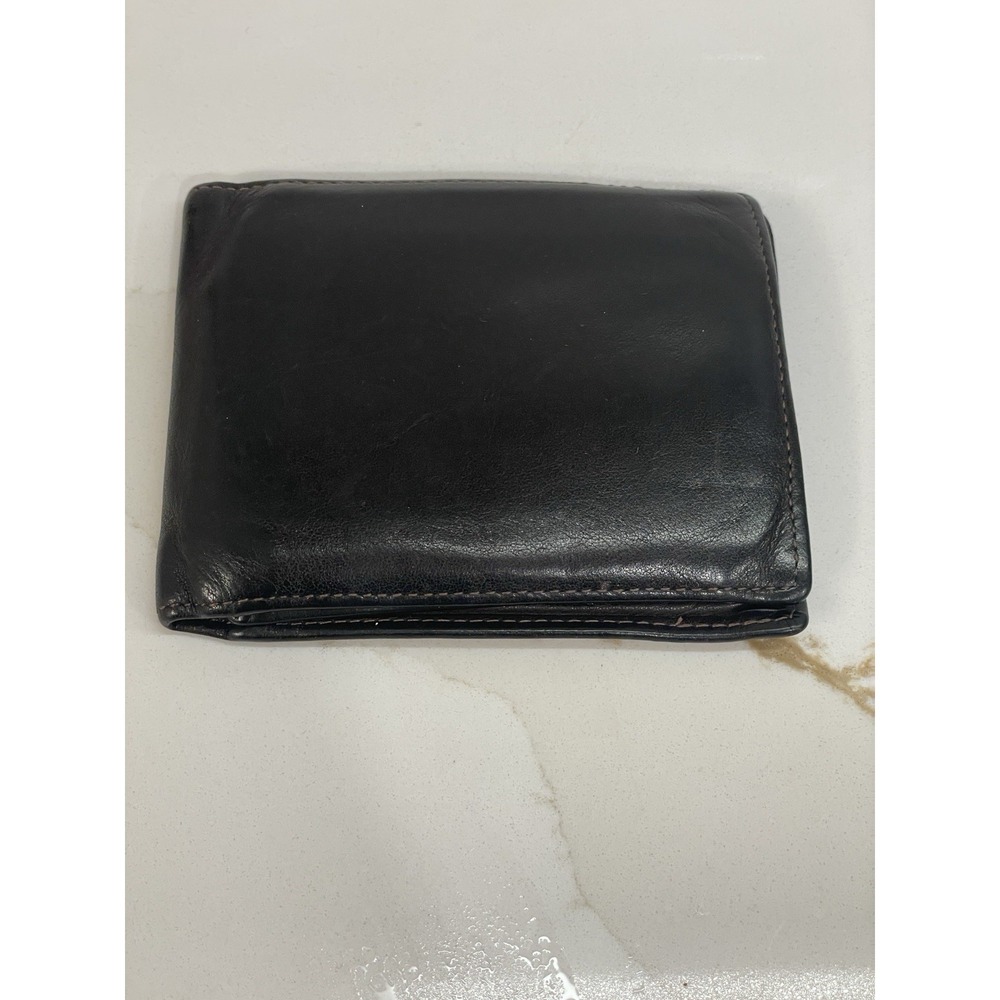 Vintage Gary's‎ Brown Leather Wallet Bifold Card Slots ID Window Bills Pocket